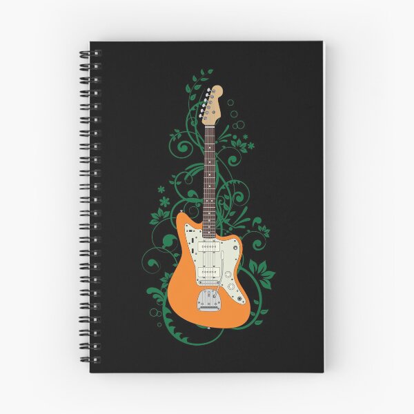Item preview, Orange Offset Style Electric Guitar Flowering Vines designed and sold by nightsworthy.
