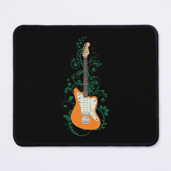 Item preview, Orange Offset Style Electric Guitar Flowering Vines designed and sold by nightsworthy.