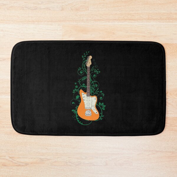 Item preview, Orange Offset Style Electric Guitar Flowering Vines designed and sold by nightsworthy.