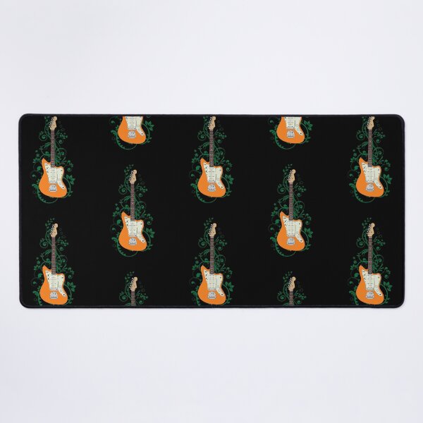 Item preview, Orange Offset Style Electric Guitar Flowering Vines designed and sold by nightsworthy.