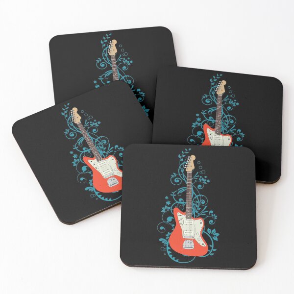 Item preview, Red Offset Style Electric Guitar Flowering Vines designed and sold by nightsworthy.