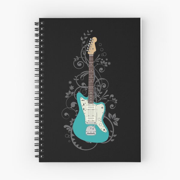 Item preview, Teal Offset Style Electric Guitar Flowering Vines designed and sold by nightsworthy.