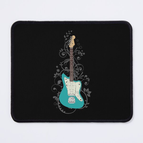 Item preview, Teal Offset Style Electric Guitar Flowering Vines designed and sold by nightsworthy.