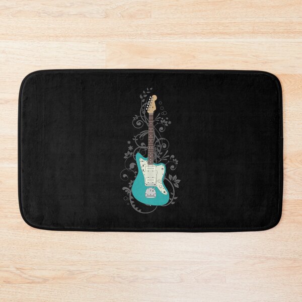 Item preview, Teal Offset Style Electric Guitar Flowering Vines designed and sold by nightsworthy.