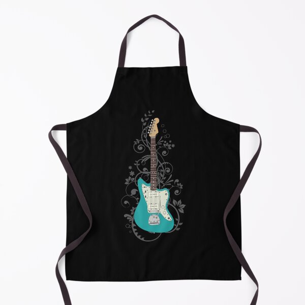 Item preview, Teal Offset Style Electric Guitar Flowering Vines designed and sold by nightsworthy.