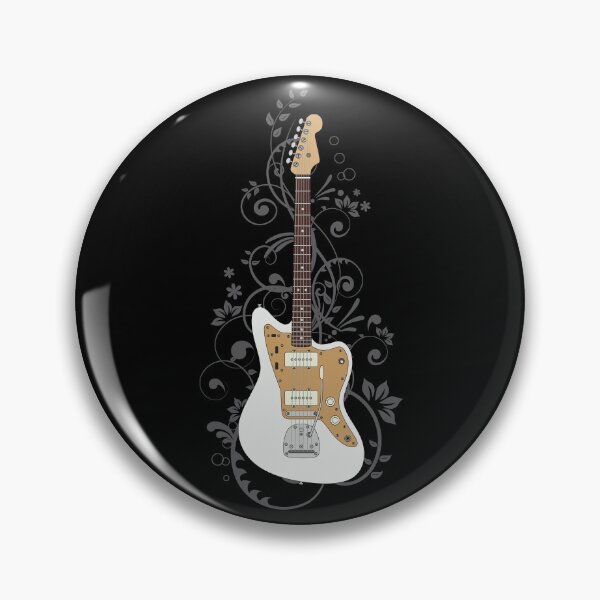 Item preview, Vintage White Offset Style Electric Guitar Flowering Vines designed and sold by nightsworthy.