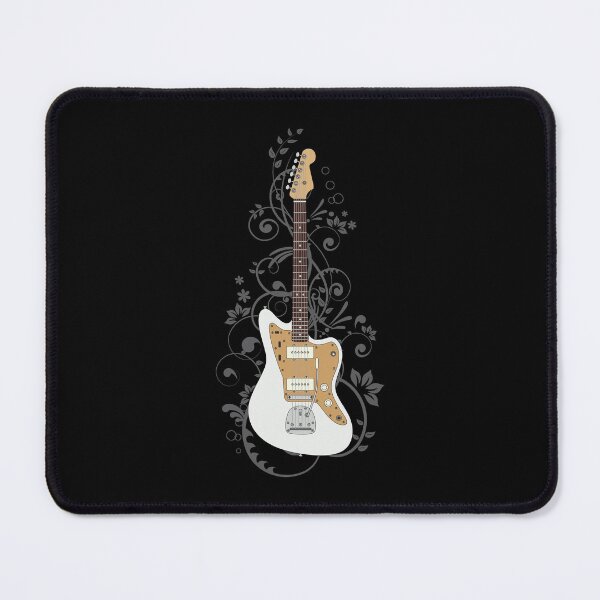 Item preview, Vintage White Offset Style Electric Guitar Flowering Vines designed and sold by nightsworthy.
