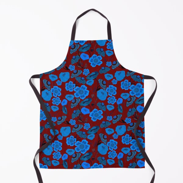 Artikelvorschau, Leuchtendes Blau in Rot mit Blumen entworfen und verkauft von SisterlyLove.