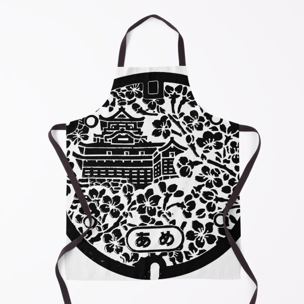 Item preview, Castle with cherry blossom depicted on manhole in Japan - Black designed and sold by mattraski.