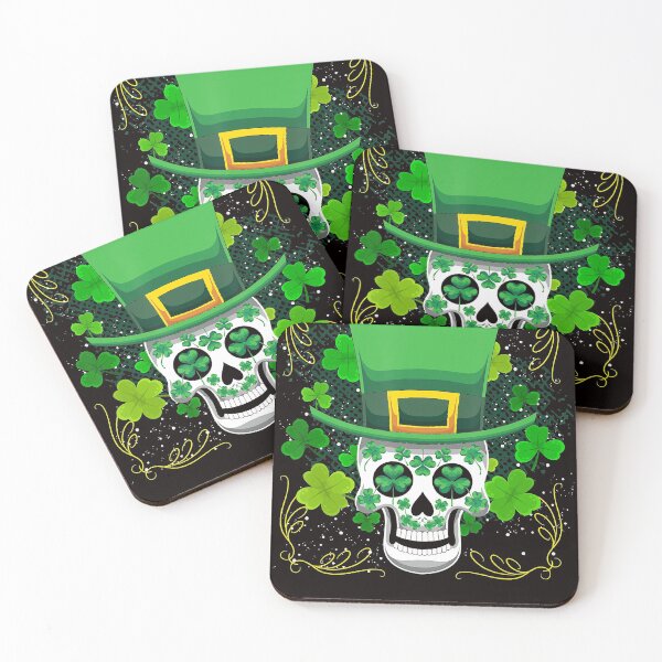Item preview, Shamrock Leprechaun Hat Skull Clover Ireland St Patricks Day designed and sold by DanielDutkosky.