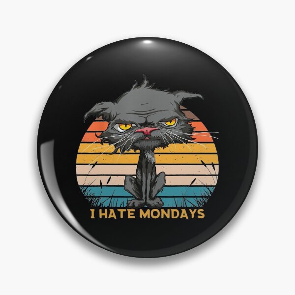 Item preview, I Hate Mondays Bored Cat Yellow Eyes designed and sold by anthonymark14.