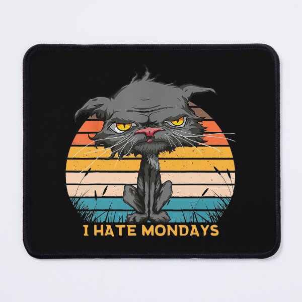 Item preview, I Hate Mondays Bored Cat Yellow Eyes designed and sold by anthonymark14.
