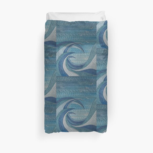 The Churning (embroidered seascape) Duvet Cover