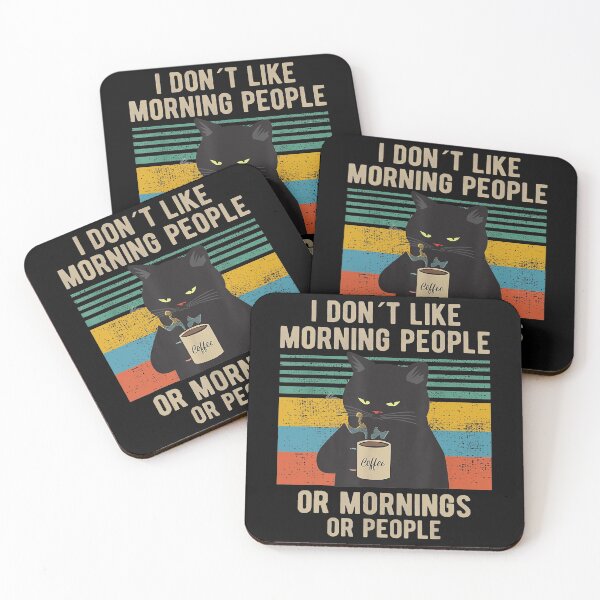 Item preview, I Don't Like Morning People Or Mornings Or People Funny Cat Coffee designed and sold by anthonymark14.