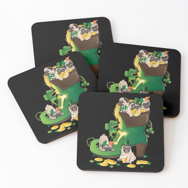 Item preview, Funny Pug Puppy Saint Patricks Day Shamrock Irish Leprechauns Dogs designed and sold by tuanitus.