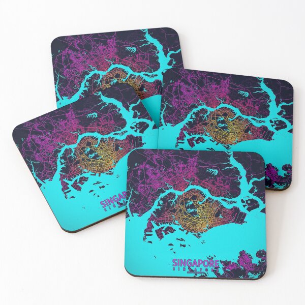 Item preview, Singapore City Map - Neon designed and sold by deMAP.