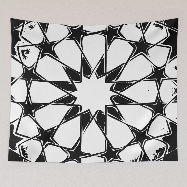 Item preview, geometric pattern white shade with black background designed and sold by Md Rashid  Hasan.