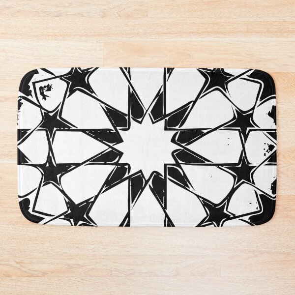 Item preview, geometric pattern white shade with black background designed and sold by Md Rashid  Hasan.