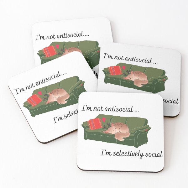 Item preview, Not Antisocial Deer Fox designed and sold by Whimsical Wenli.