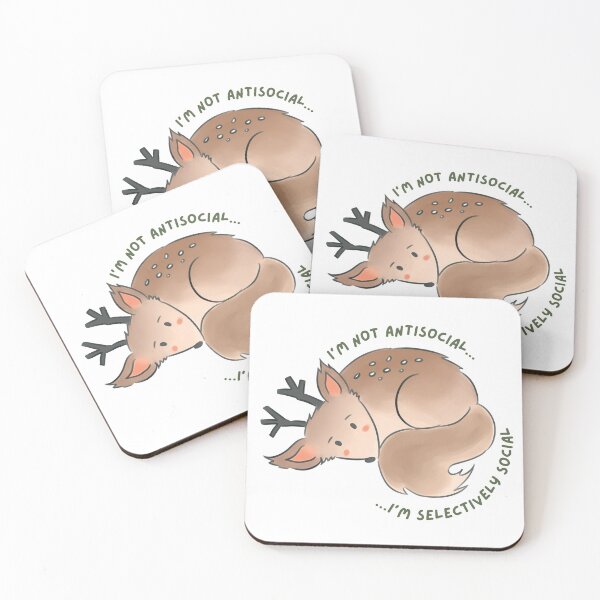 Item preview, Not Antisocial Deer Fox designed and sold by Whimsical Wenli.