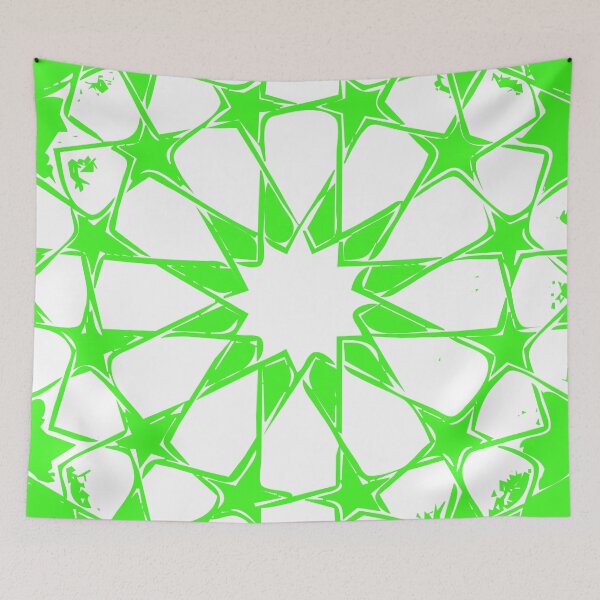 Item preview, geometric pattern white shade with green background designed and sold by Md Rashid  Hasan.