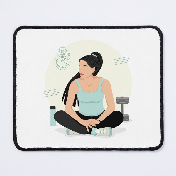 Item preview, Abstract woman sportswoman is sitting on the floor. Fitness. designed and sold by ElenaKud.
