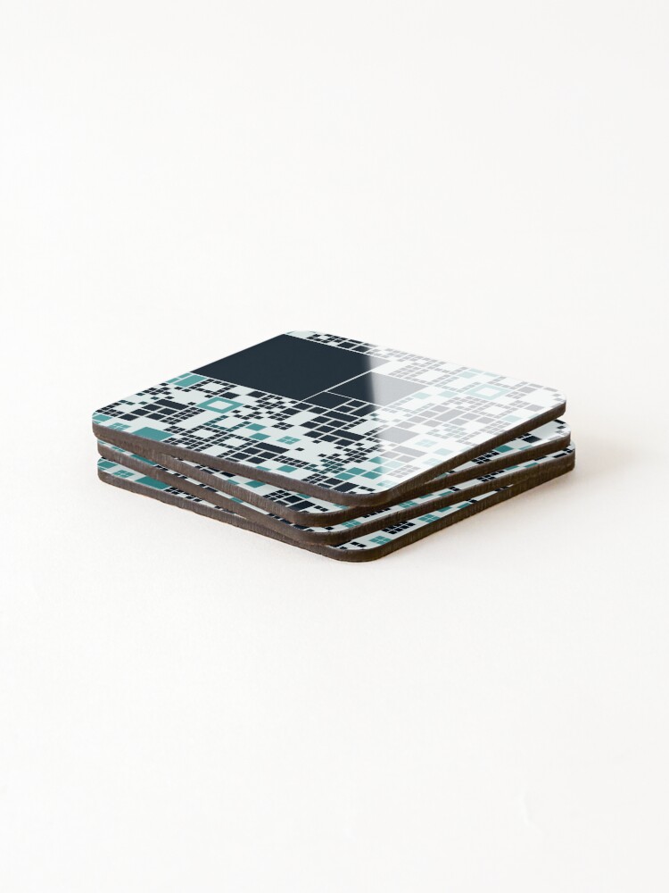 Thumbnail 4 of 5, Coasters (Set of 4), Squares 3 designed and sold by genpythonart.