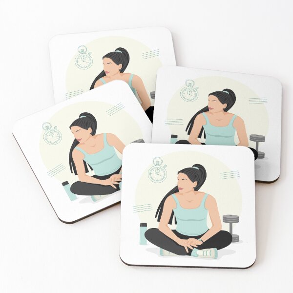 Item preview, Abstract woman sportswoman is sitting on the floor. Fitness. designed and sold by ElenaKud.