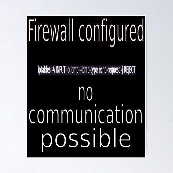 Item preview, Firewall configured no communication possible w designed and sold by CottagePop.