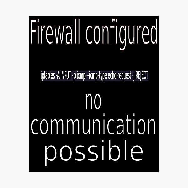 Item preview, Firewall configured no communication possible w designed and sold by CottagePop.