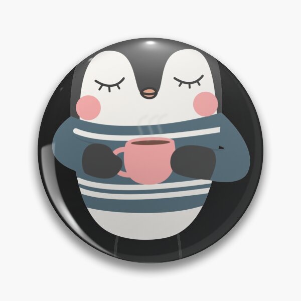 Item preview, Cute Penguin Drinking Coffee Sticker designed and sold by SabaGhazi.