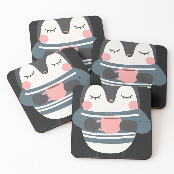 Item preview, Cute Penguin Drinking Coffee Sticker designed and sold by SabaGhazi.