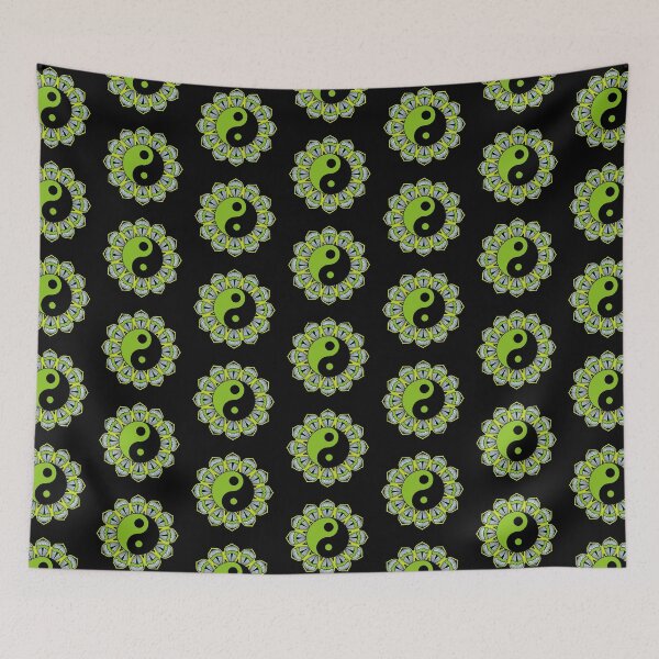 Item preview,  BLACK GREEN CHINESE YIN YANG PSYCHEDELIC MANDALA designed and sold by samArtline.