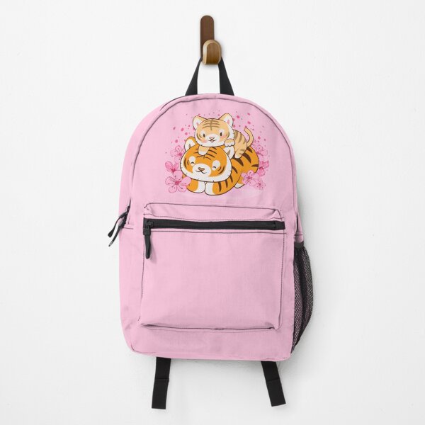 Item preview, Cute Baby Tiger and Mom with Pastel Pink Sakura Kawaii Aesthetic designed and sold by Irene Koh.