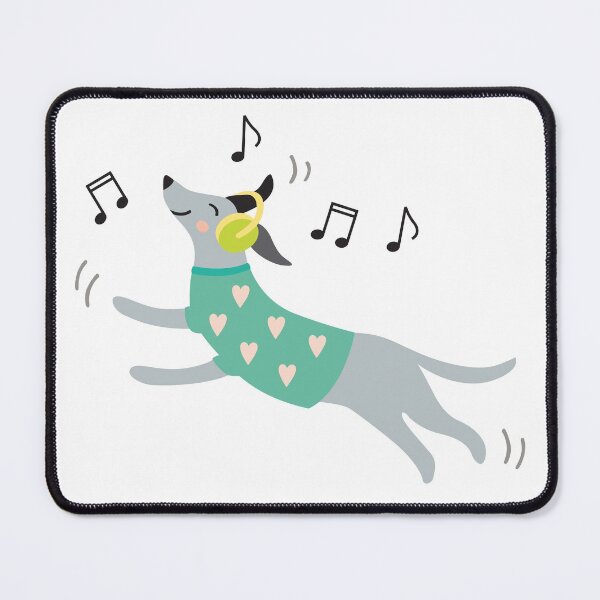 Item preview, Music lover dancing dog with headphones  designed and sold by Darina Gulbina.