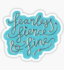 Fearless, Fierce & Fine - Blue & Grey Sticker