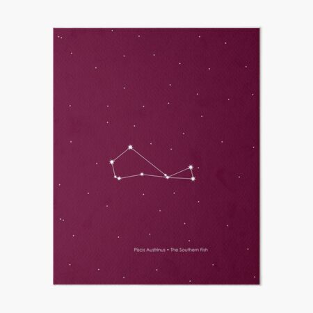 Piscis Austrinus Constellation on Red Art Board Print