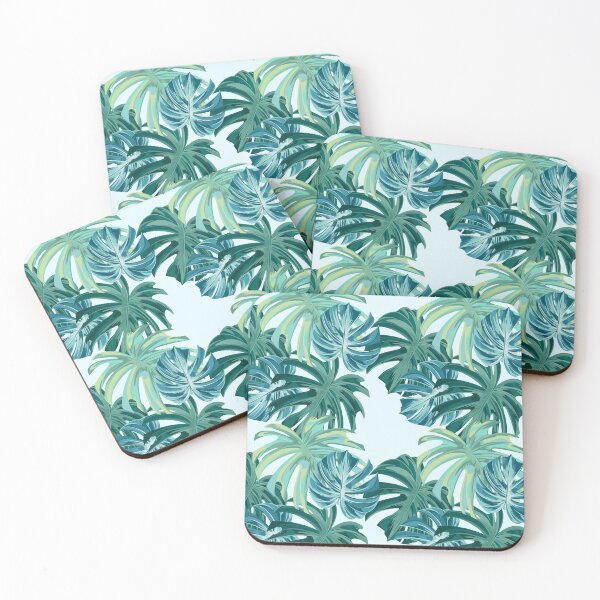 Item preview, Green and Blue Tropical Leaves Pattern designed and sold by Jaydee001.