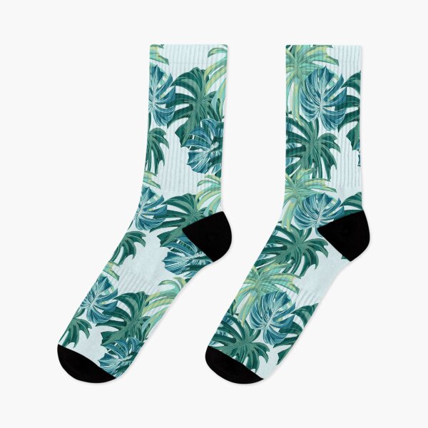 Item preview, Green and Blue Tropical Leaves Pattern designed and sold by Jaydee001.