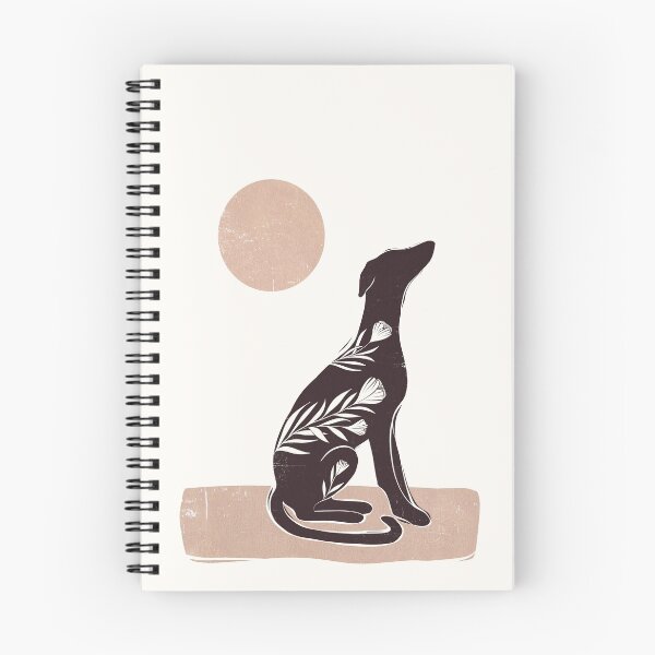 Item preview, Minimalist Midcentury greyhound linocut style illustration designed and sold by behindtheclouds.