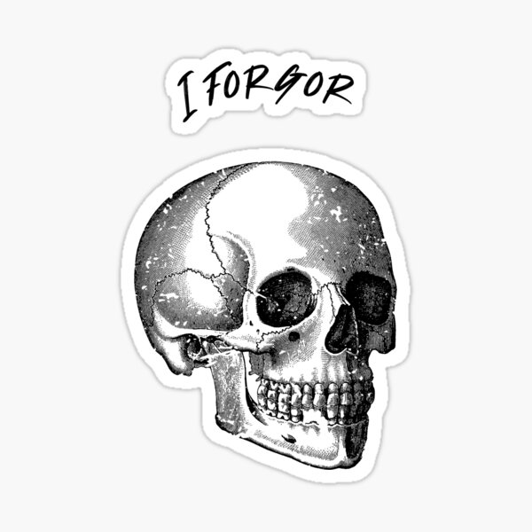 I forgor skull Meme - Black Text 3 Pack | Sticker