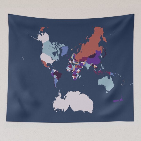 Aperçu de l'œuvre Carte du monde : projection épicycloïdale d'août, schéma de couleurs crépusculaires créée et vendue par ramiro.