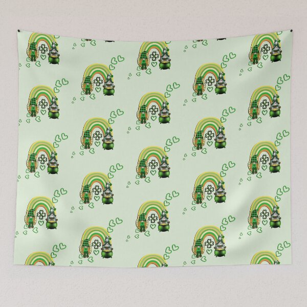 Item preview, St Patricks Love Gnomes Rainbow & Hearts Lucky Valentine Gnome designed and sold by tamdevo1.