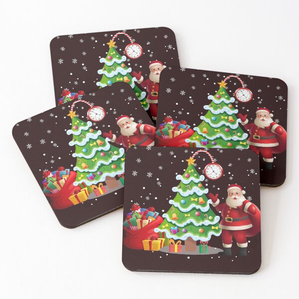Item preview, Funny Santa Claus Stand Biside Xmas Tree Clock Christmas designed and sold by andreviol.