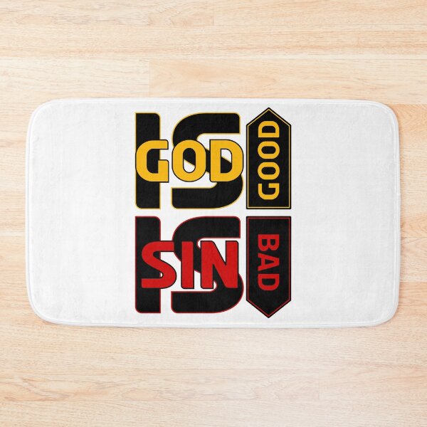 Item preview, GOD IS GOOD sin is bad red and yellow colored design designed and sold by EverLifeApparel.