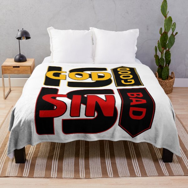 Item preview, GOD IS GOOD sin is bad red and yellow colored design designed and sold by EverLifeApparel.