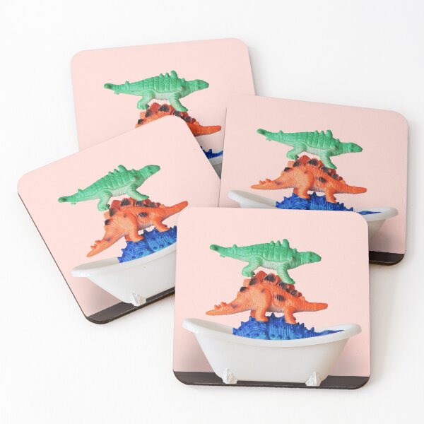 Item preview, Playing dino in bathtub#pink designed and sold by ESCAPZ.