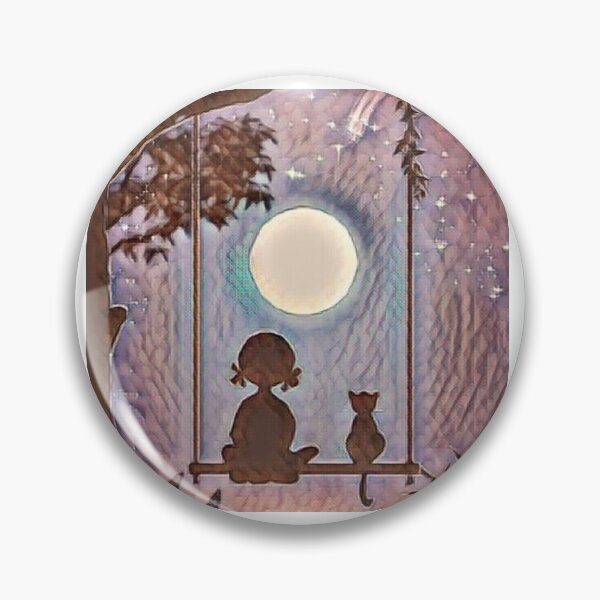 Item preview, girl and cat on swing designed and sold by Efadesign.