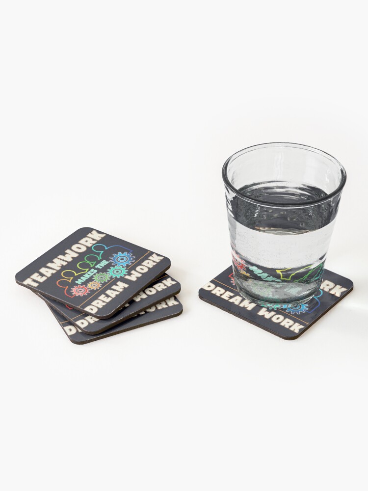 Alternate view of Teamwork makes the dream work for office Coasters (Set of 4)