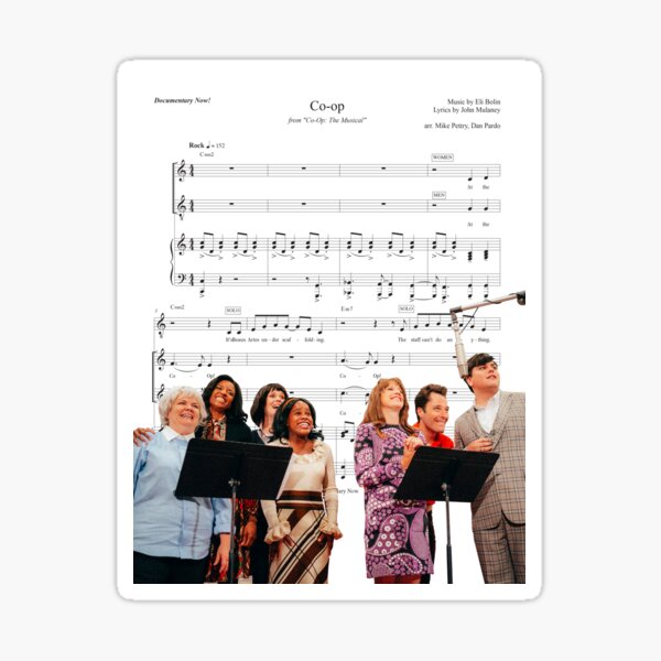"Coop The Musical Sheet Music" Sticker for Sale by JasonCurtis